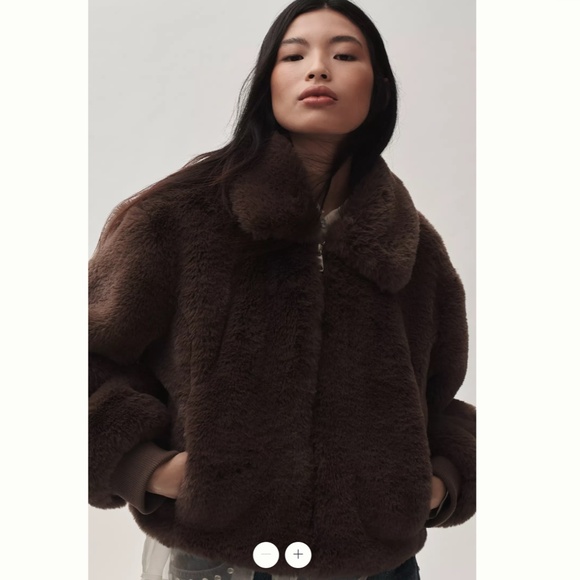 Anthropologie Maeve Cropped Faux-Fur Coat - Picture 3 of 5
